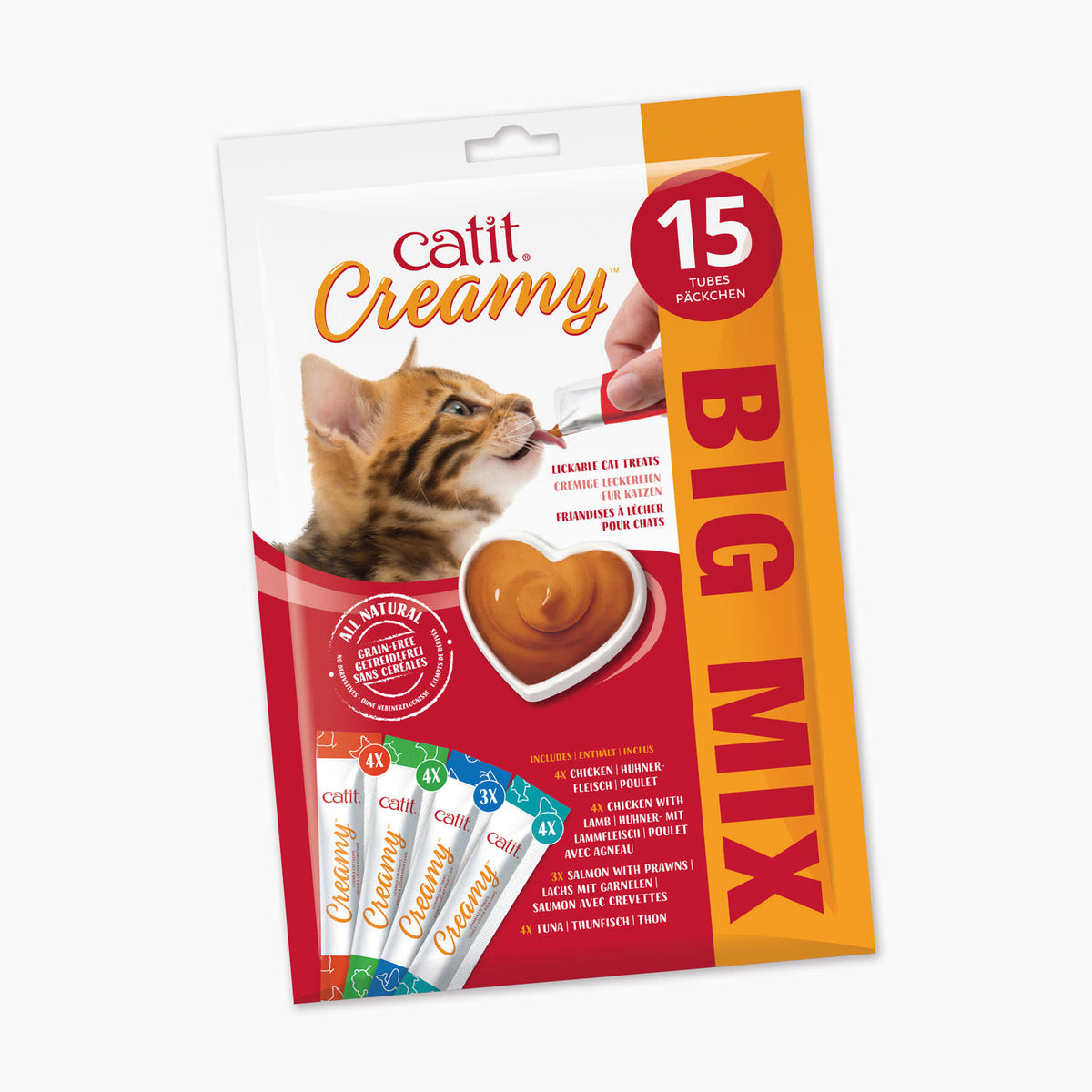 CATIT® CREAMY™ LICKABLE CATS TREATS TUNA RECIPE 5 TUBES – TIENDA