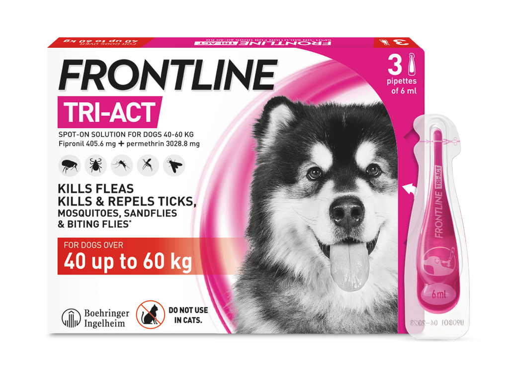 Frontline Tri-Act For Dogs 40 up to 60kg - 3 Pipettes