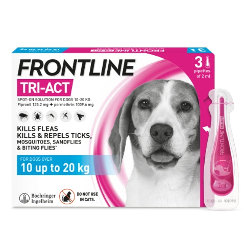 Frontline Tri-Act for dogs over 10 up to 20 kg - 3 pipettes