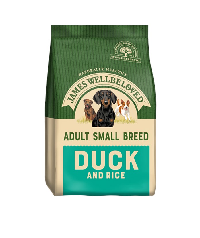 James Wellbeloved Adult Dog Small Breed Duck & Rice Kibble 1.5kg