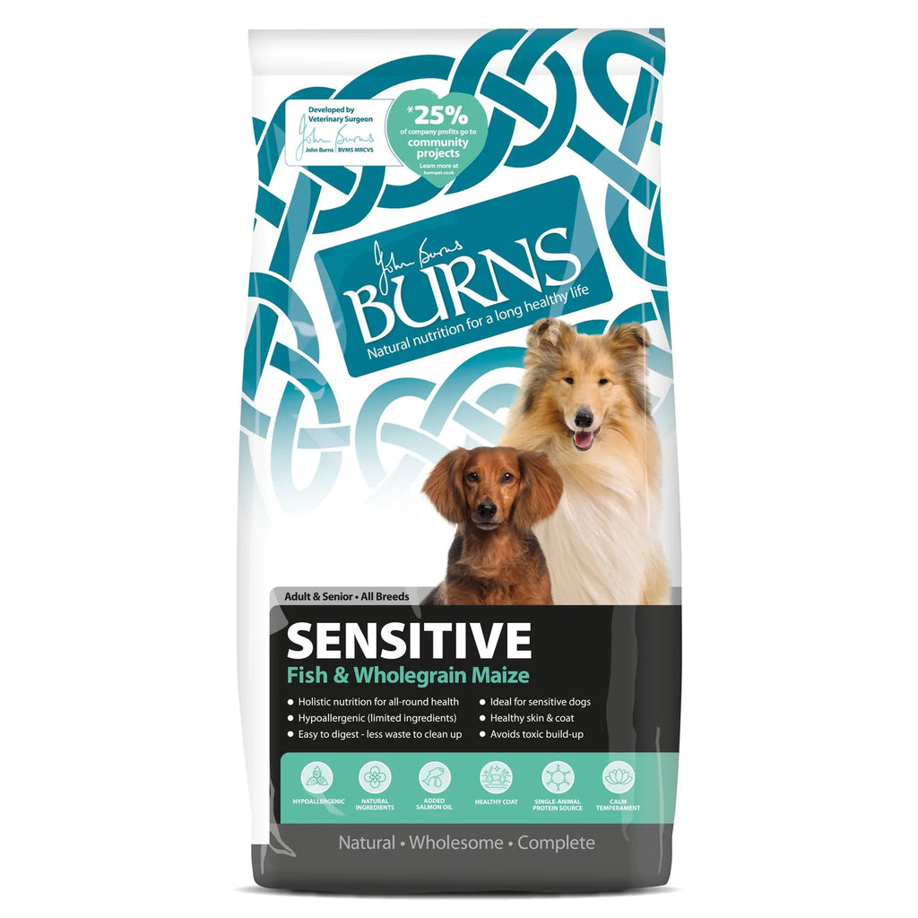 Burns Sensitive Fish & Wholegrain Maize Adult & Senior Dry Dog Food