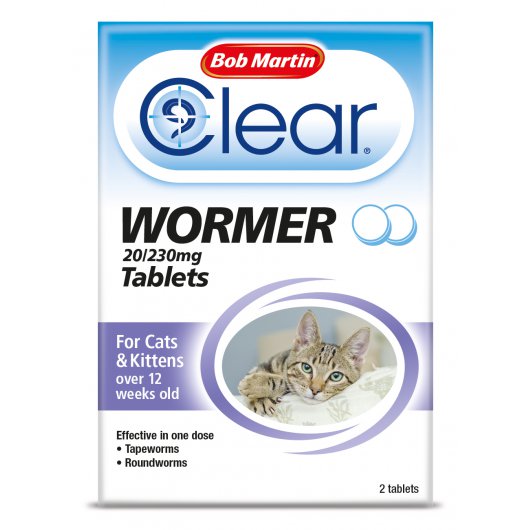 Bob Martin Clear 2in1 Wormer Tablets for Cats & Kittens tablets
