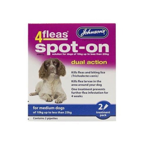 Johnson's 4Fleas Spot-On Dual Action Flea Treatment for Medium Dog - Pack of 6