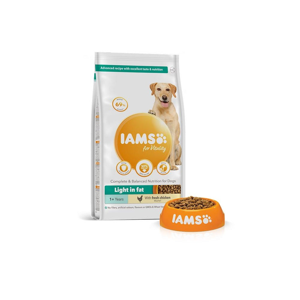 Iams Vitality Light In Fat Dog Food With Fresh Chicken - 2kg