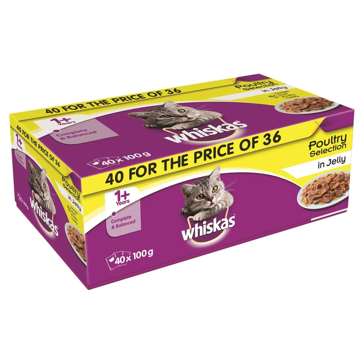 Whiskas 1+ Poultry Selection In Jelly Wet Bulk Buy Cat Food