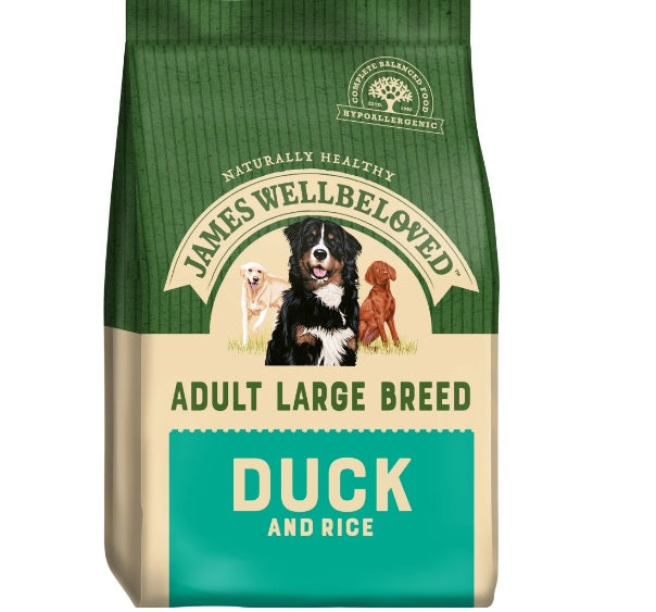 James Wellbeloved Canine Large Breed Kibble Adult Duck & Rice 15Kg