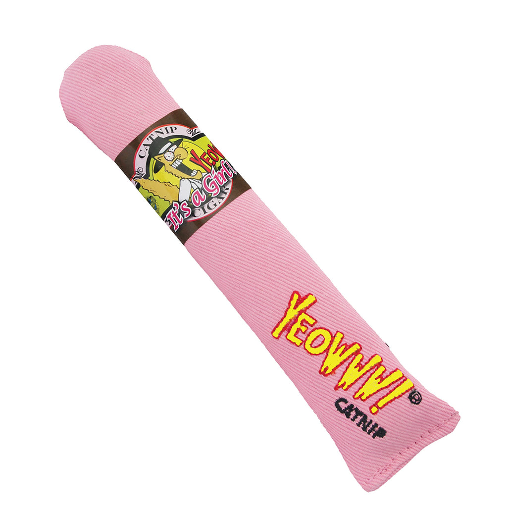 Yeowww Catnip Toy, "It's a Girl!" Pink Cigar