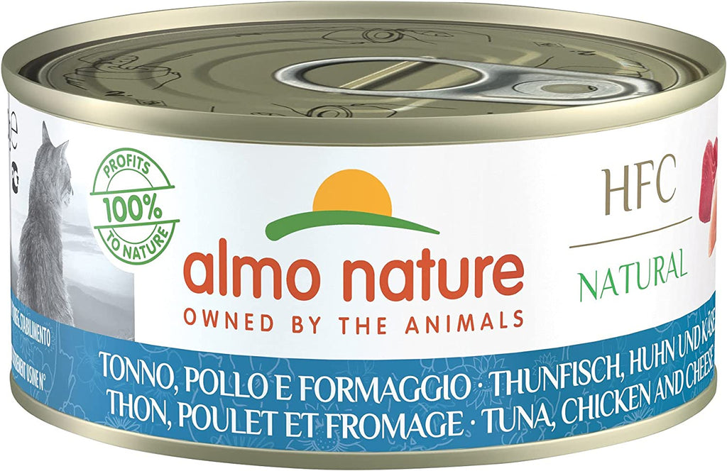Almo Nature HFC Natural Wet Cat Food in Tin - Tuna Chicken And Cheese