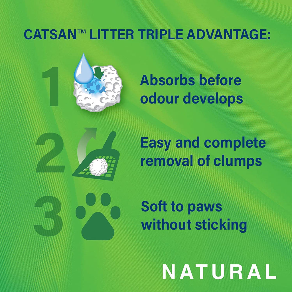 Catsan Natural Biodegradable Clumping Cat Litter 20l