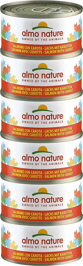Almo Nature Mega Pack Wet Cat Food in Tins - Salmon With Carrot