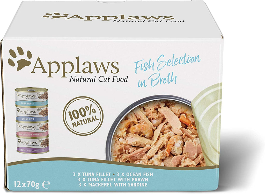 Applaws Wet Cat Food in Can - Fish Selection Multi Pack - 12x70g