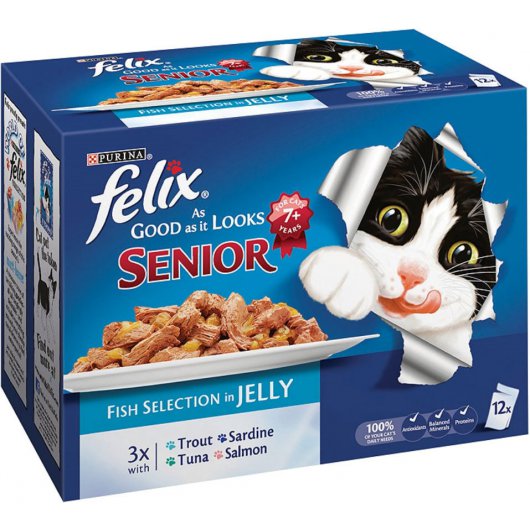 Purina Felix As Good As It Looks Fish Selection for Senior Cats 100g