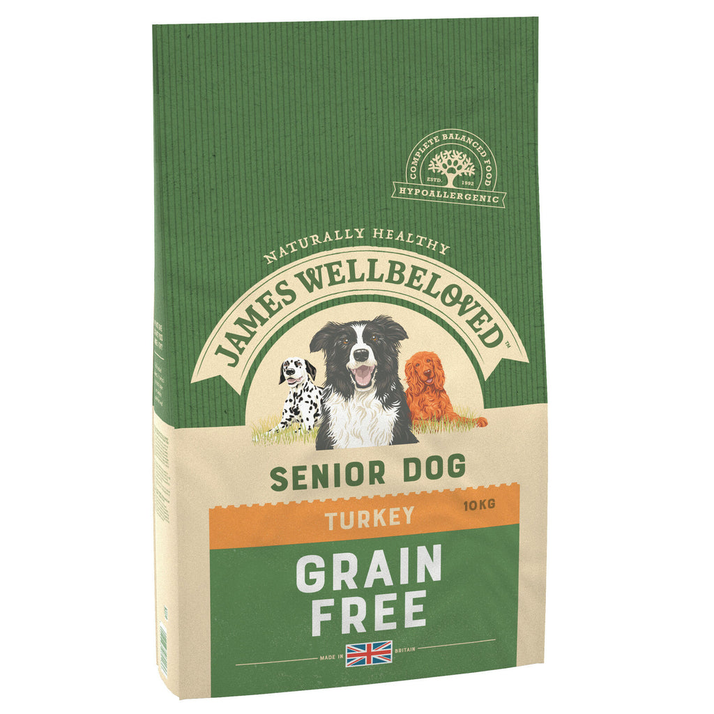 James Wellbeloved Grain-Free Turkey Kibble for Senior Dogs - 10kg