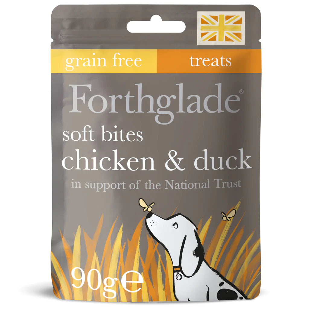 Forthglade Soft Bite Grain Free Mini Treats for Dogs - Chicken With Duck - 90g