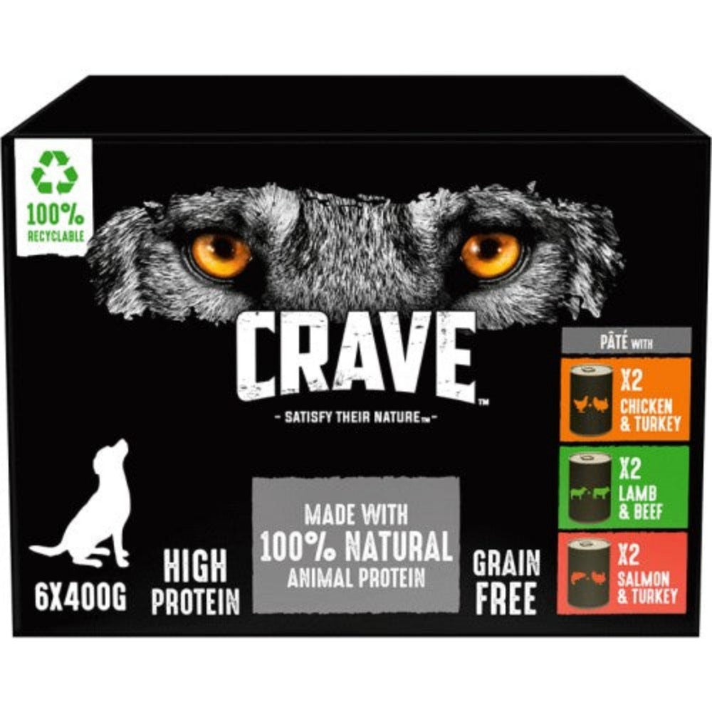 Crave Protein Natural Wet Adult Dog Food Mixed in Pate Cans