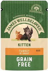 James Wellbeloved Grain-Free Tasty Turkey Chunks Pouch for Kittens 85g
