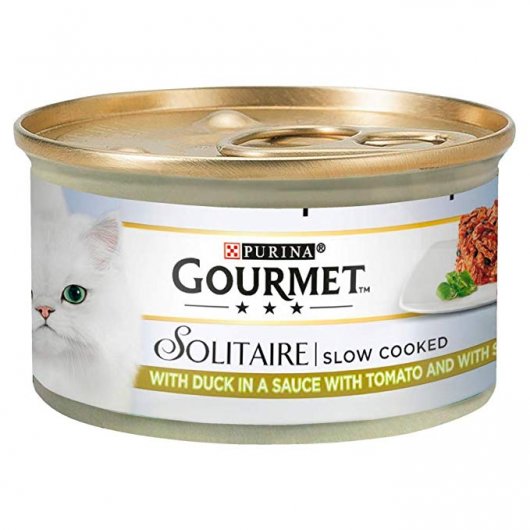 Purina Gourmet Solitaire Duck & Garden Vegetables in Cans for Cats 85g