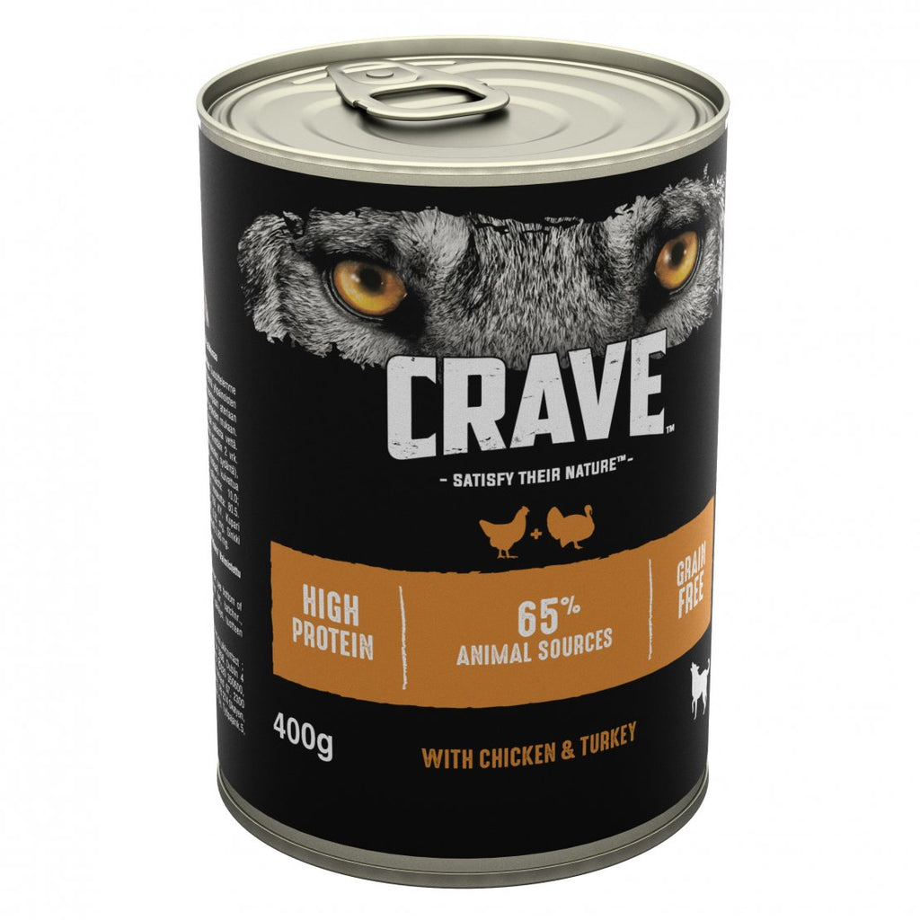 Crave with Chicken & Turkey In Loaf for Can Food for Dogs - 400g