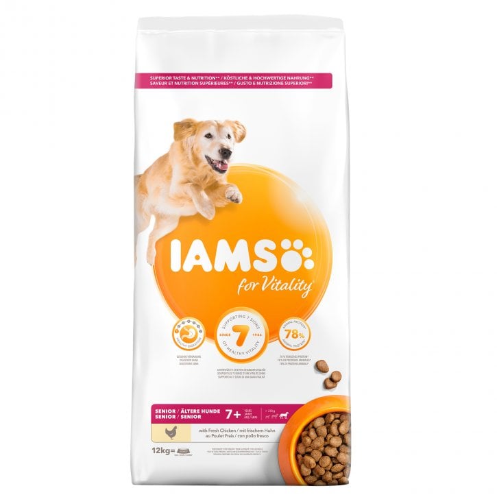 Iams Vitality Chicken Food for Large Senior Dogs - 12kg