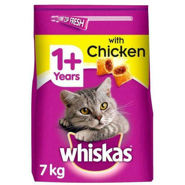 Whiskas 1+ Complete Chicken Dry Adult Cat Food - 7kg