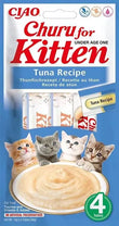 Front View of Ciao Churu 4 Pack Kitten Treat - Tuna Recipe - 4 x 14g