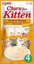 Front View of Ciao Churu 4 Pack Kitten Treat - Chicken Recipe - 4 x 14g