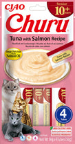 Front View of Ciao Churu 4 Pack Senior Cat Treat - Tuna with Salmon Recipe - 4 x 14g