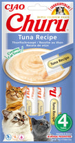 Front View of Ciao Churu 4 Pack Cat Treat - Tuna Recipe - 4 x 14g