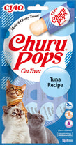 Front View of Ciao Churu Pops 4 Pack Cat Treat - Tuna Recipe - 4 x 15g