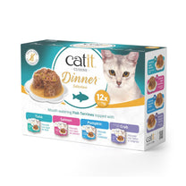 Front View of Catit Cuisine Fish Dinner Variety Pack Wet Cat Food - 12 x 75g