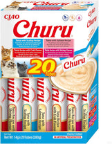Front View of Ciao Churu 20 Pack Box Cat Treat - Tuna Seafood Variety - 20 x 14g
