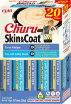 Front View of Ciao Churu Skin & Coat 20 Pack Cat Treat - Tuna Variety - 20 x 14g