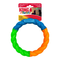 Front View of KONG Twistz High-Viz Ring Dog Toy - Small
