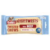 Front View of Bakers Meaty Twists Medium Dog Treats with Beef - 180g