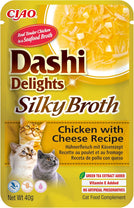Front View of Ciao Dashi Delights Silky Broth Wet Cat Food - Chicken with Cheese Recipe - 40 g