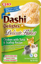 Front View of Ciao Dashi Delights Delicate Flakes Wet Cat Food - Chicken with Tuna & Scallop Recipe - 40 g