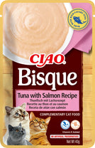 Front View of Ciao Bisque Cat Treat - Tuna with Salmon Recipe - 40 g