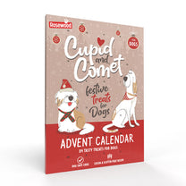 Front View of Cupid and Comet Christmas Advent Calendar Treat for Dogs - 70g