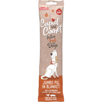 Front View of Cupid and Comet Christmas Jumbo Pig In Blanket Dog Treat - 90g