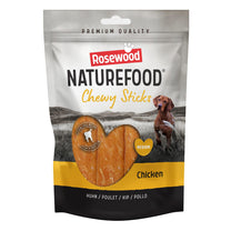 Front View of Naturefood Chewy Sticks Medium Breed Dog Treats - Chicken - 100g