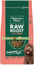 Front View of Natures Menu Freeze Dried Raw Boost Adult Dry Dog Food with Fresh Beef - 1.5kg & 3kg