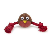 Front View of Petface Christmas Ryan Robin With Rope Plush Christmas Dog Toy - One Size