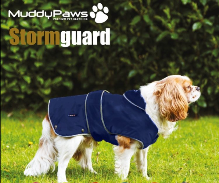Muddy Paws Stormguard Fleece Lined Coat Chest Protector Blue Small/m
