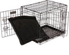 RAC Fold flat double door steel carrier dog crate with mattress bed