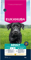 Front View of Eukanuba Adult Large Breed Dry Dog Food - Chicken - 3kg & 12kg
