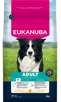 Front View of Eukanuba Adult Medium Breed Dry Dog Food - Chicken - 3kg & 12kg