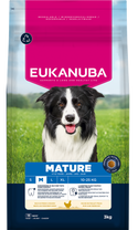 Front View of Eukanuba Mature Medium Breed Dry Dog Food - Chicken - 3kg & 12kg