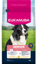 Front View of Eukanuba Life Care Senior Medium Breed Dry Dog Food - Chicken - 3kg & 12kg