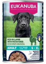 Front View of Eukanuba Can Life Care Adult All Breeds Wet Dog Food - Lamb & Potato - 6 x 400g