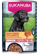 Front View of Eukanuba Can Life Care Senior All Breeds Wet Dog Food - Turkey & Carrot - 6 x 400g